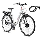TELEFUNKEN E-Bike Damen 28 Zoll, Elektrofahrrad Frontmotor, 7-Gang...