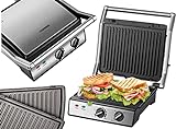 XXL Kontaktgrill abnehmbare Platten | 30 Minuten Timer | Panini Toaster |...