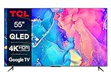 TCL 55C639 55 Zoll (139cm) QLED Fernseher, 4K UHD, Google TV, HDR Premium, 60Hz...