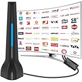 DVB-T/DVB-T2 Antenne mit Verstärker innen，Ermöglicht den Fernempfang...