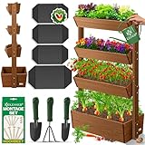 KESSER® Hochbeet mit 4 Etagen Premium Blumenkasten Blumentreppe Pflanztreppe...