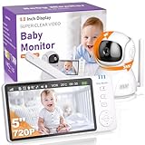 OBVHNUA Babyphone mit Kamera 5' Video Babyphone 720P HD Display Großer Akku...