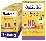 Bebivita PRE HA (5 x 500g), hydrolysierte Anfangsmilch von Geburt an, enthält...