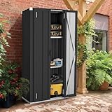 YODOLLA Gartenschrank, 76x56x178cm Geräteschuppen Metall, Wetterfest...