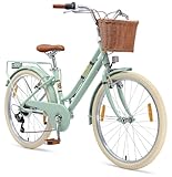 BIKESTAR Alu Kinderfahrrad ab 9-10 Jahre | 24 Zoll City Retro Bike, 7 Gänge,...