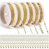 Draupnir 14m 6 Rollen Gliederkette Gold, Schmuckketten zum Basteln, Gliederkette...