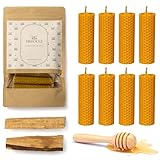 BESOULS 8 Bienenwachskerzen 100% Bienenwachs + 2 Palo Santo als Geschenk Candles...