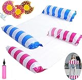 2Pack Aufblasbare Wasserhängematte, Zusammenklappbar Aufblasbares Schwimmbett 4...