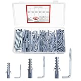 256 Stück Schraubhaken mit Dübel, Schraubhaken Hakenschrauben, gerade...