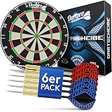 DartPro - DAS ORIGINAL - Dartscheibe mit Pfeilen - Profi Steeldartscheibe aus...