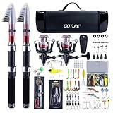 Goture Angelset mit 2 Teleskop-Angelruten, 1,8m Angelrute Set Komplett 2 5.2:1...