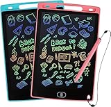 Kogabanny 2 Stück LCD Schreibtafel Zeichenbrett Bildschirm 8,5 Zoll Umweltfreundlich Heller Bunten Schrift Pad Lernspielzeug-Geschenk für Kinder 3-6 Jahre altes Mädchen