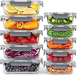 Aufbewahrungsbox Glas Lebensmittel - [10er Pack] Lunchboxen für Gesunde...