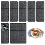 Yuwnd 10 Stück Bestecktasche Filz, Graue Bestecktaschen mit Serviette,...