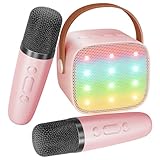 BONAOK Mikrofon Karaoke 2, Bluetooth Karaokemaschinen für Kinder Erwachsene,...