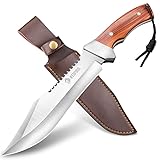 NedFoss JUNGLE-KING Jagdmesser, 33cm Messer Outdoor feststehend mit Holzgriff,...
