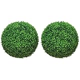 HOMCOM 2er-Set Künstliche Buchsbaumkugel groß Ø40 cm, Kunstpflanze...
