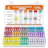 JOREST 120Pcs Kfz Sicherungen, Autosicherungen Set für Pkw Wohnmobil LKW...