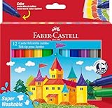 Faber-Castell 154311 – Packung mit 12 Jumbo-Markern, mehrfarbig, super...