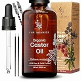 THE OGANICS® Castor Oil 100ml – Organic 100% Pure, Cold-Pressed, Natural –...