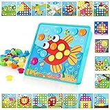 TINOTEEN Mosaik Steckspiel für Kinder Lernspielzeug Steckmosaik mit 18 Bunten...