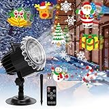 Projektor Weihnachten Aussen, 12 Folien 96 Muster, Weihnachtsprojektor Licht...