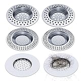 Realure (6er Satz) Abflusssieb Küchenspüle mit Duschabfluss Haarfänger,...
