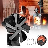 highsam kaminventilator, 6 flügel Ofenventilator Ohne Strom, Ventilator für...