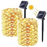 Moxled [2 Stück] Solar Lichterkette Aussen - 2x15M 150 LED Lichterkette Außen...