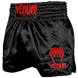 Venum Unisex Classic Thaibox Shorts, Schwarz/Rot, M EU