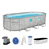 Bestway Power Steel Swim Vista Series Frame Pool Komplett-Set mit Filterpumpe...