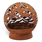 Hansmeier Feuerkorb Feuerschale - Feuerkugel abnehmbar - mit Einschuböffnung -...