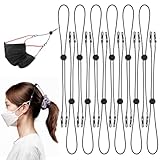 MBAIYO 12 Stück Elastische Maskenbänder,Einstellbarer Maskenhalter Schwarzer...