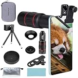 36X Long Focus Objektiv für Smartphones, Handy Teleobjektiv HD Zoom mit Stativ...