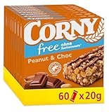 Müsliriegel Corny free Erdnuss-Schoko, ohne Zuckerzusatz, 74 kcal pro Riegel,...