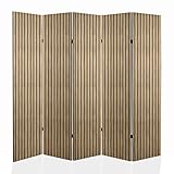 framed concept Paravent Raumteiler Holz 225x172 cm, 5-teilig beidseitig,...