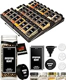 Greeano Gewürzgläser mit Regal [24 x 120ml] inkl. 300 Gewürzetiketten [DE] -...