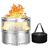 onlyfire 50cm Rauchfreie Feuerschale mit Aufbewahrungstasche, Abnehmbarer...
