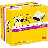 Post-it Z-Notes PRO Abroller, Schwarz und 1 Block Super Sticky Z-Notes, Gelb, 76...