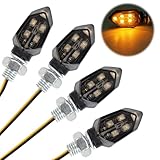 HIULLEN 4 Stück LED Motorrad Blinker, Miniblinker LED Blinker, 12V Mini Blinker...