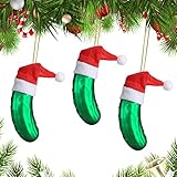 Gurke Handdekoriert,Weihnachtsbaumschmuck,Weihnachtsgurke Glas Mundgeblasen und...