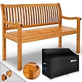 tillvex Gartenbank Holz 3-4 Sitzer inkl. Abdeckung wetterfest 150 cm | Parkbank...