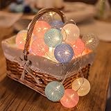 LED Lichterkette Baumwollkugeln,1.5M 10LED Kugeln...