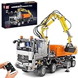 Mould King 19007 Technik Kran Pneumatischer LKW Bausteine, Engineering Truck mit...