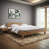 skølm Asgard Massivholzbett 180x200 cm - hochwertiges Holzbett aus Eiche mit...