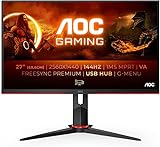 AOC Gaming Q27G2U - 27 Zoll QHD Monitor, 144 Hz, 1ms, FreeSync Premium...