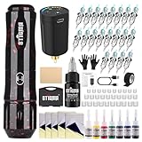 STIGMA Wireless Tattoo Maschine Set Kompletter Rotary Tattoo-Stift mit 20Pcs...