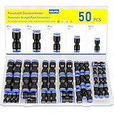 HOLMOL Pneumatik Steckverbinder 50 Stück, 4/6/8/10/12mm Air Push...