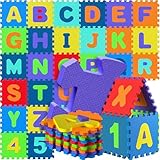 Spielwerk® 86-teilige Puzzlematte Baby Bunt 3,3m² Buchstabenteppich ABC Matten...
