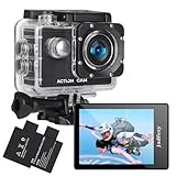Jadfezy Action Cam FHD 1080P/12MP, Unterwasserkamera wasserdicht bis 30M, 140...